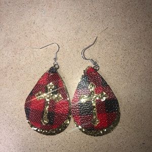 Faux leather earrings